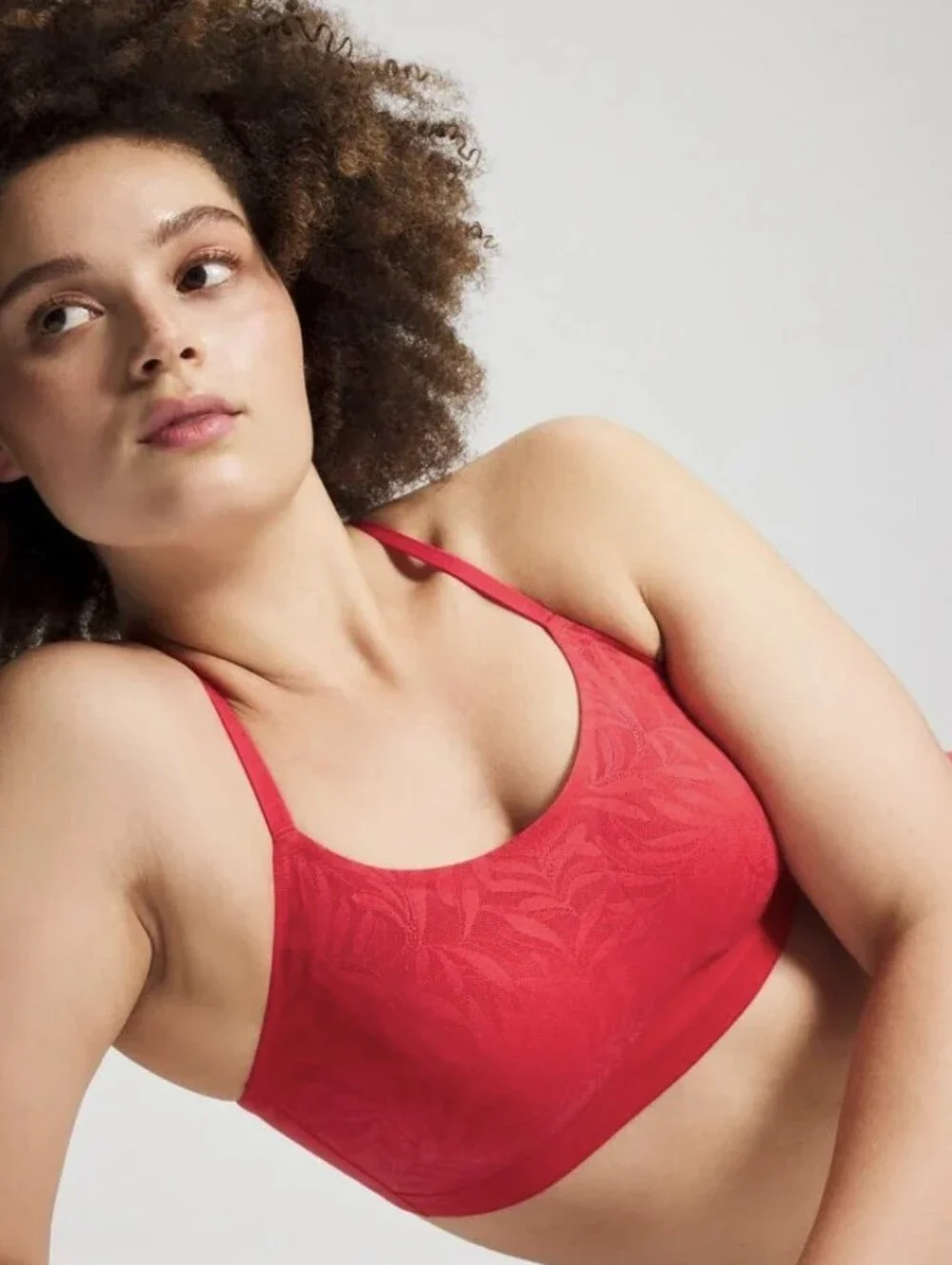 Soma Enbliss Luxe‎ Lace Back Bralette Red Adjustable Wireless Bra Womens Size XL